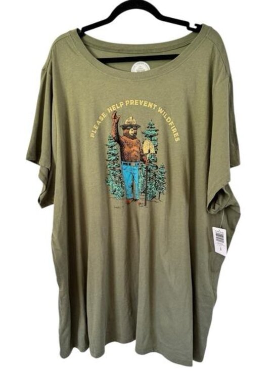 torrid Tops - NWT Torrid Smokey The Bear Classic Fit Crewneck Tee Green Size 5X